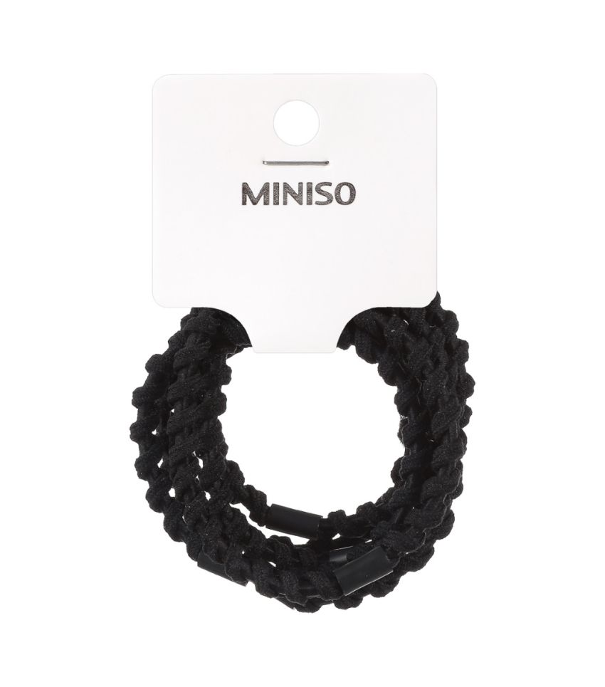 MINISO Black Spiral Hairband Pack Of 4
