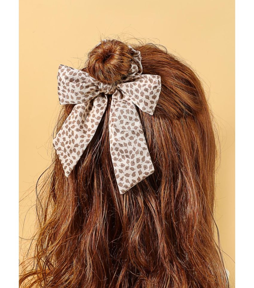 MINISO Printed Light Pink Bow Hairband