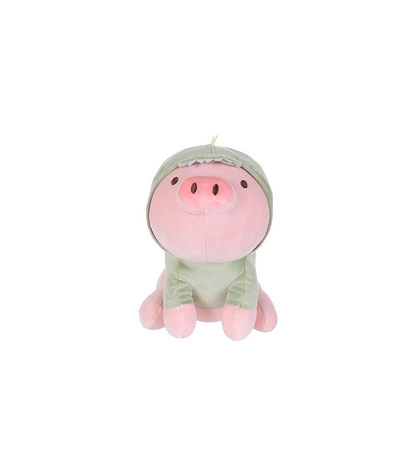 MINISO Sitting Piglet Plush Soft Toy With Dinosaur Hoodie