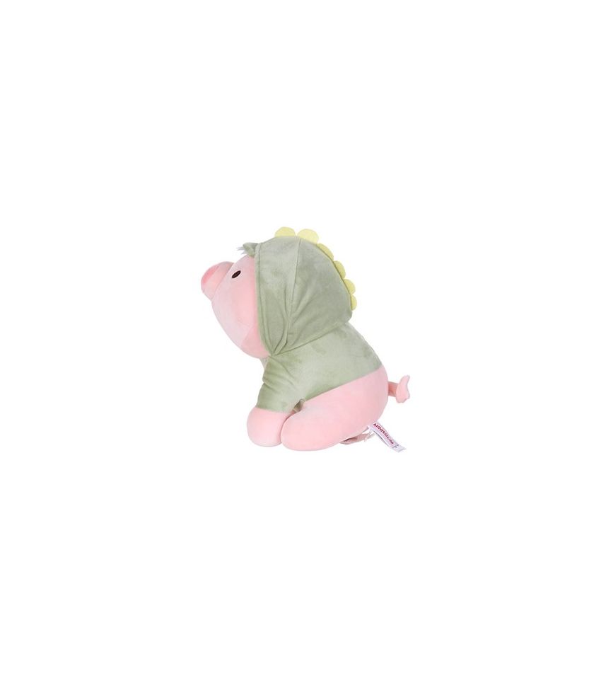 MINISO Sitting Piglet Plush Soft Toy With Dinosaur Hoodie