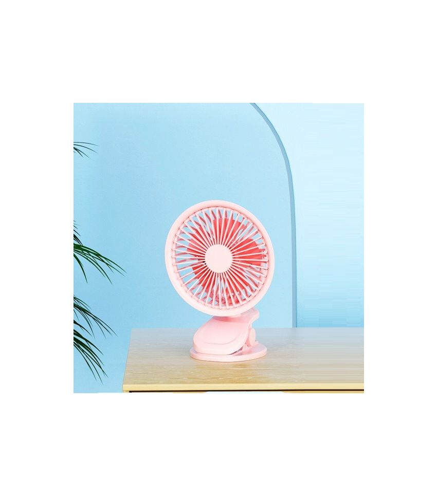MINISO 1200mAh Pink Mini Clip On Desk Fan