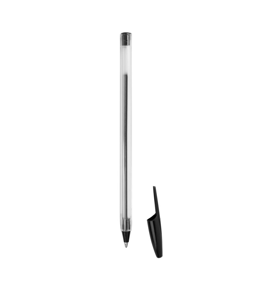 Ballpoint Black Pen with Cap 10 Pack