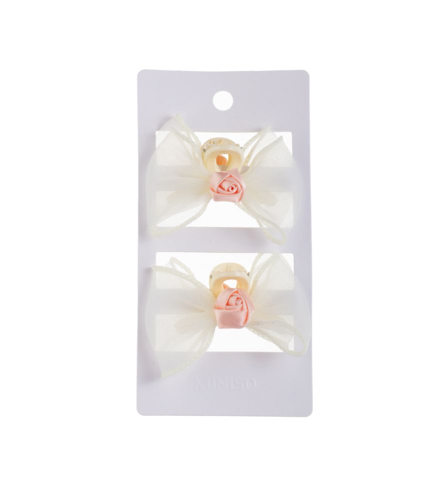 MINISO Rose Bow Hair Claw Clips (2 pcs)