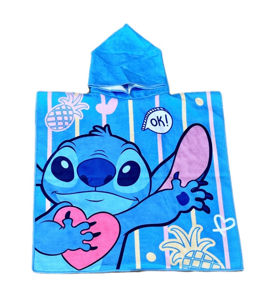 Disney Lilo & Stitch Poncho Hood Bath Towel 