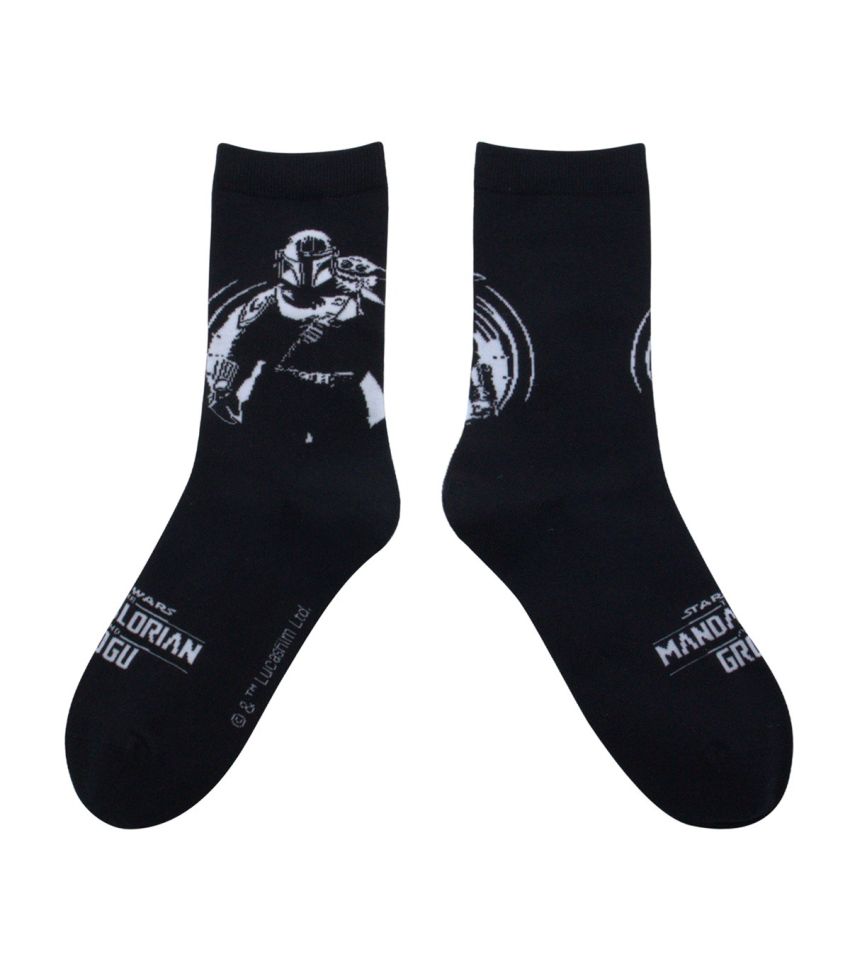 Star Wars The Mandalorian & Grogu Black Crew Socks