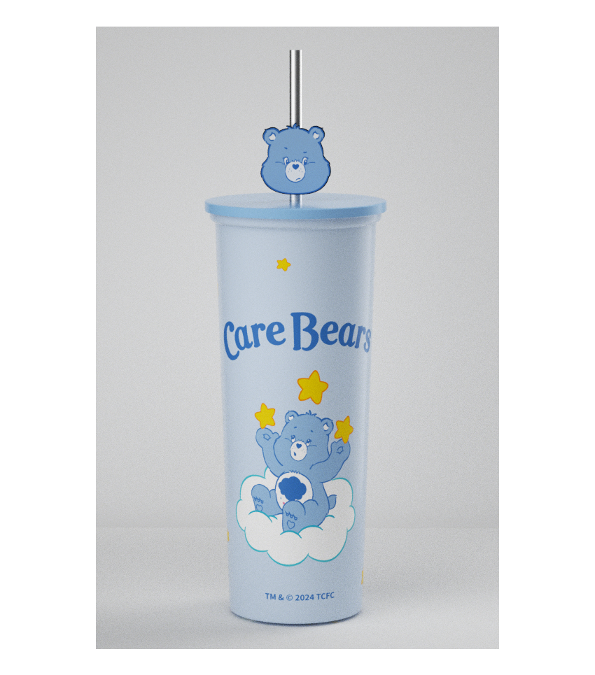 Care Bears Collection Blue Stainless Steel Tumbler with Straw 800ml