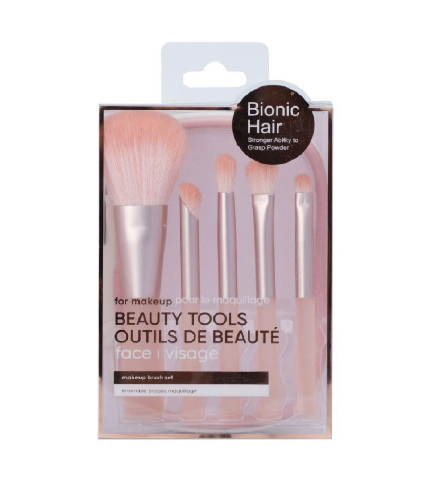 MINISO Makeup Brush Set with Storage Bag 5 Pieces Pink