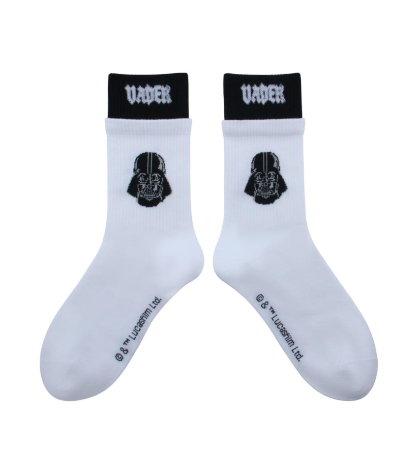 Star Wars Darth Vader White Crew Socks