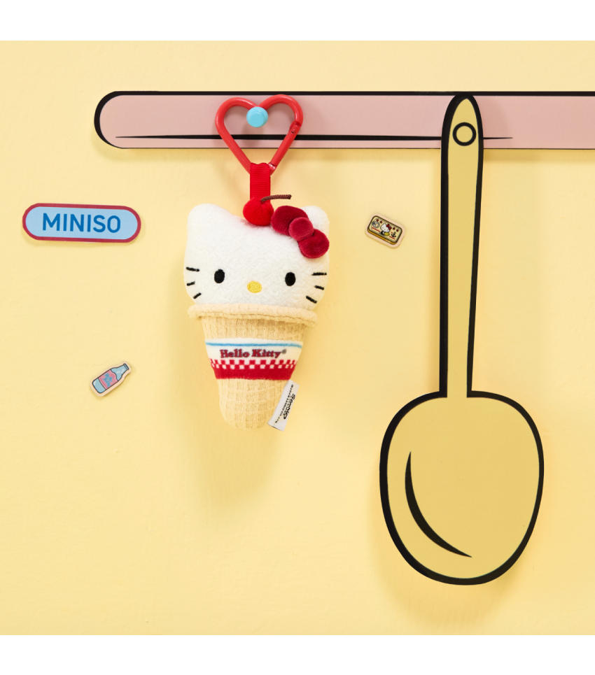 Sanrio Hello Kitty & Friends Retro Diner Ice Cream Cone Plush Pendant