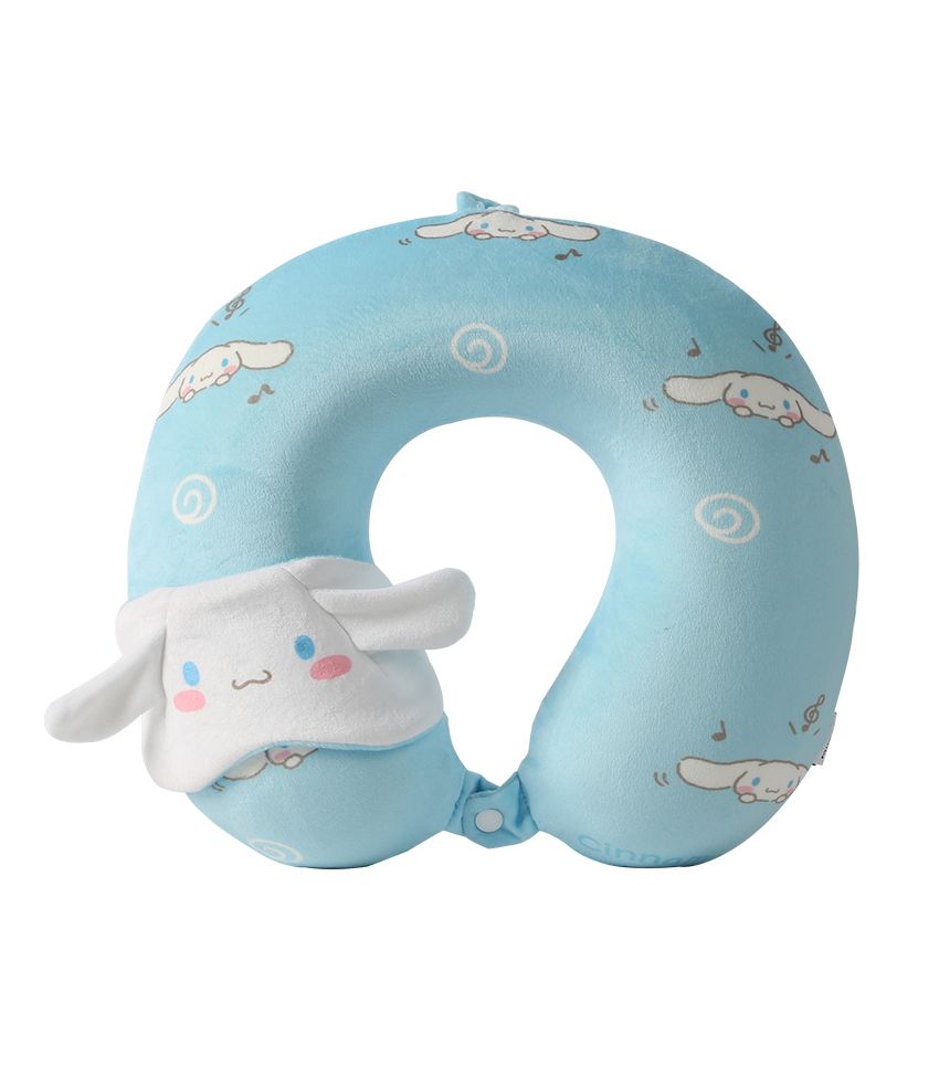 Sanrio Cinnamoroll Memory Foam Neck Pillow with Sleep Mask