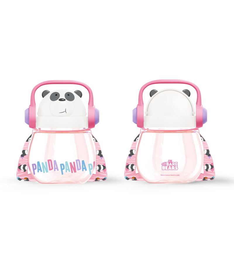 We Bare Bears Panda Seaside Music Festival Water Bottle with Shoulder Strap 800ml