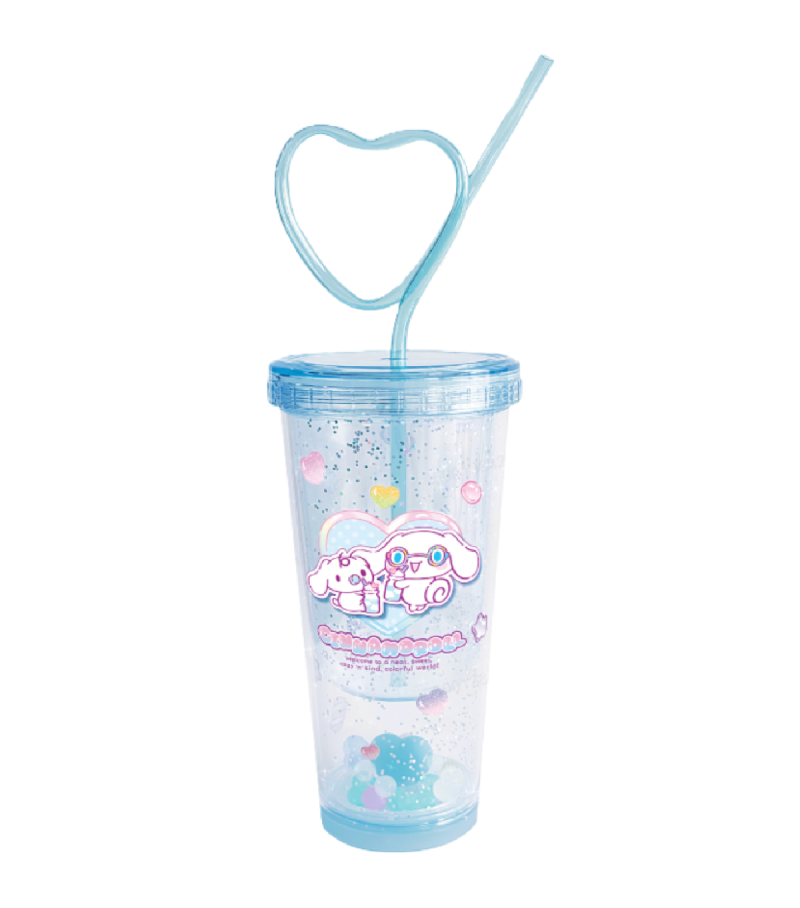 Sanrio Hello Kitty & Friends Sweet Factory Cinnamoroll Heart Double Wall Plastic Tumbler 440ml