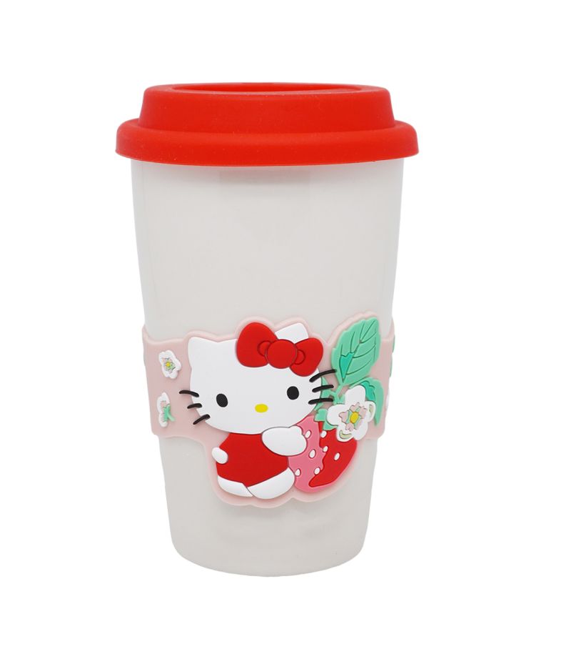 Sanrio Hello Kitty Ceramic Tumbler with Lid and Sleeve 400ml Hello Kitty