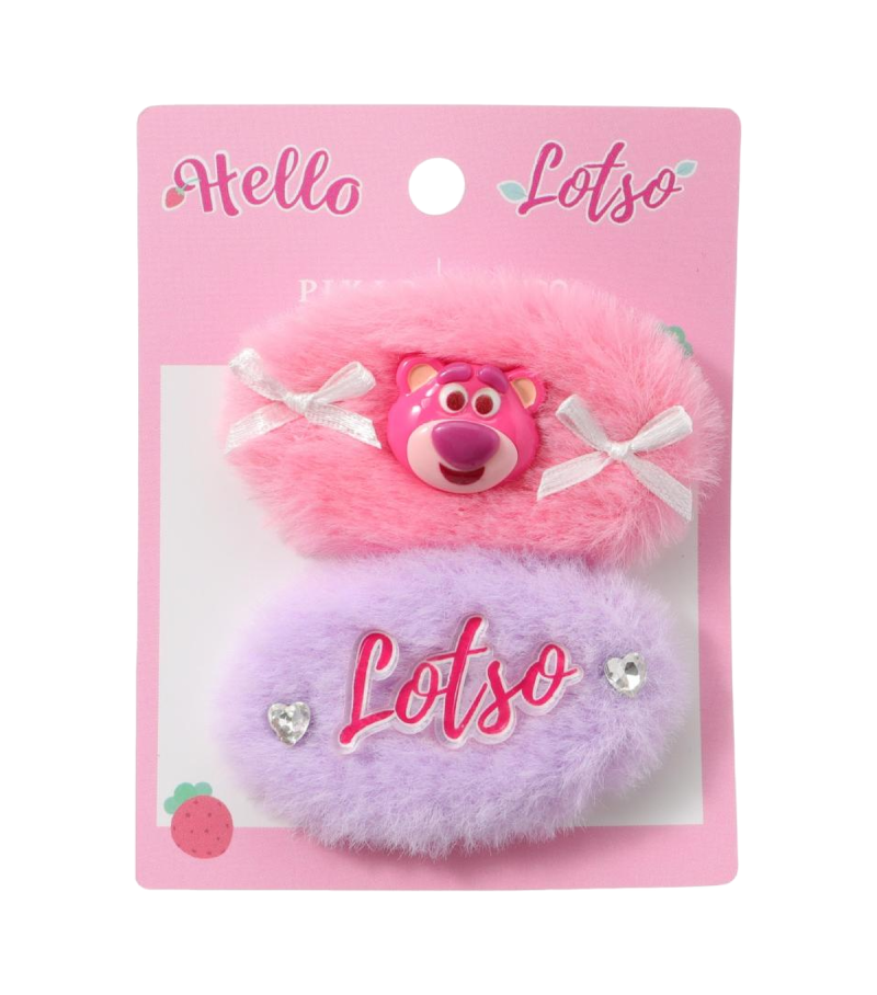 Disney Lotso Fuzzy Season Series 2 Pack Oval Hair Clips