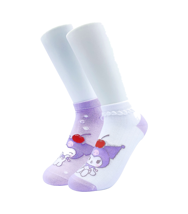 Sanrio Hello Kitty & Friends Kuromi Cherry Ankle Socks 2 Pairs