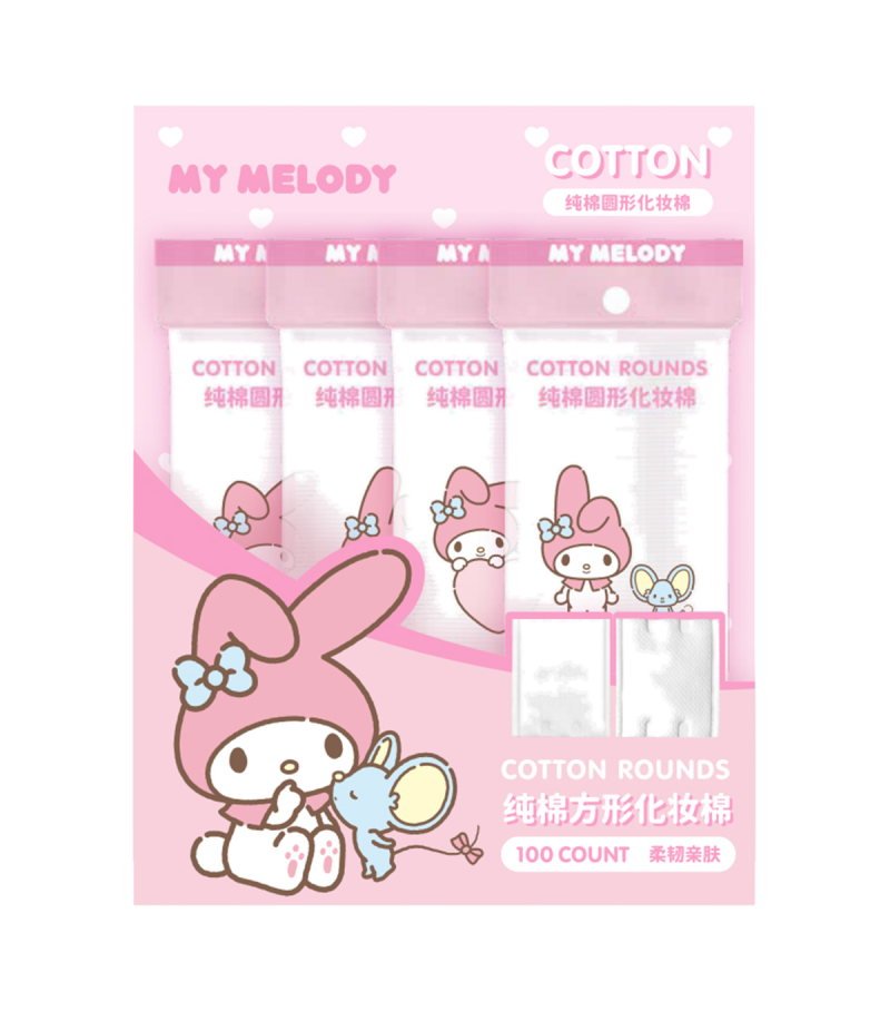 Sanrio Hello Kitty & Friends My Melody Square 100 Cotton Pads 