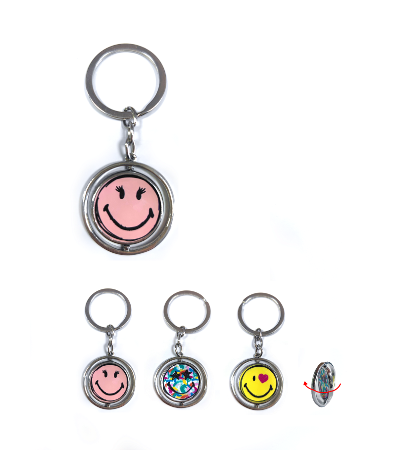 SmileyWorld Collection Revolving Metal Keychain