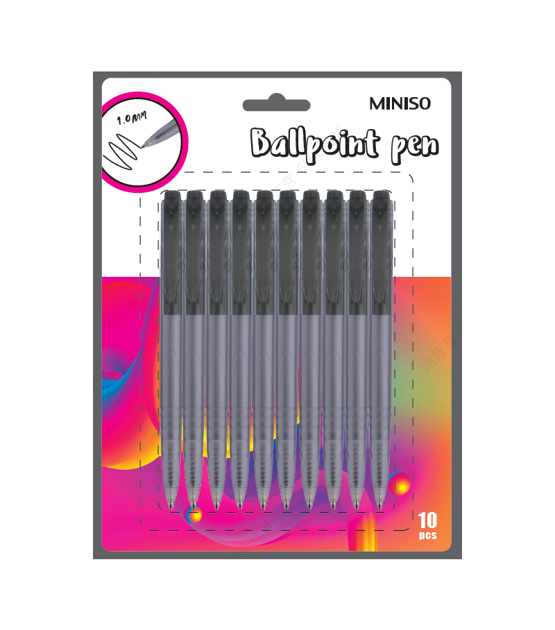 Retractable Ballpoint Pen (10 Pack, Black)