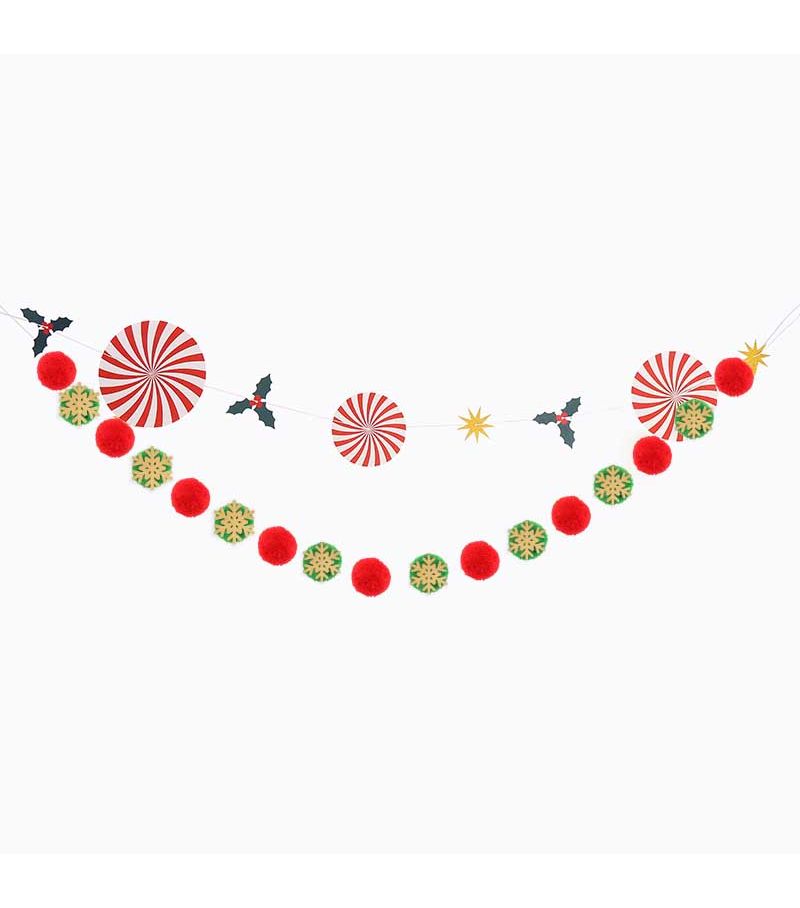 MINISO Christmas Flower & Pompom 2 Piece Buntin