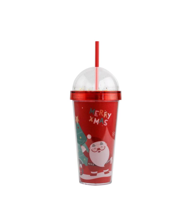 MINISO Christmas Santa Cup & Straw 420ml