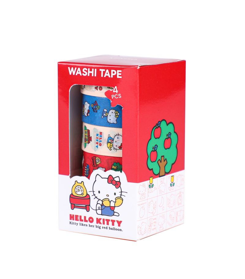 Sanrio Hello Kitty Fun School Season Series Adhesive Washi Tape 4 Rolls