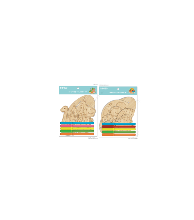 Miniso Dinosaur Series Colouring Wooden Kit (Assortment)