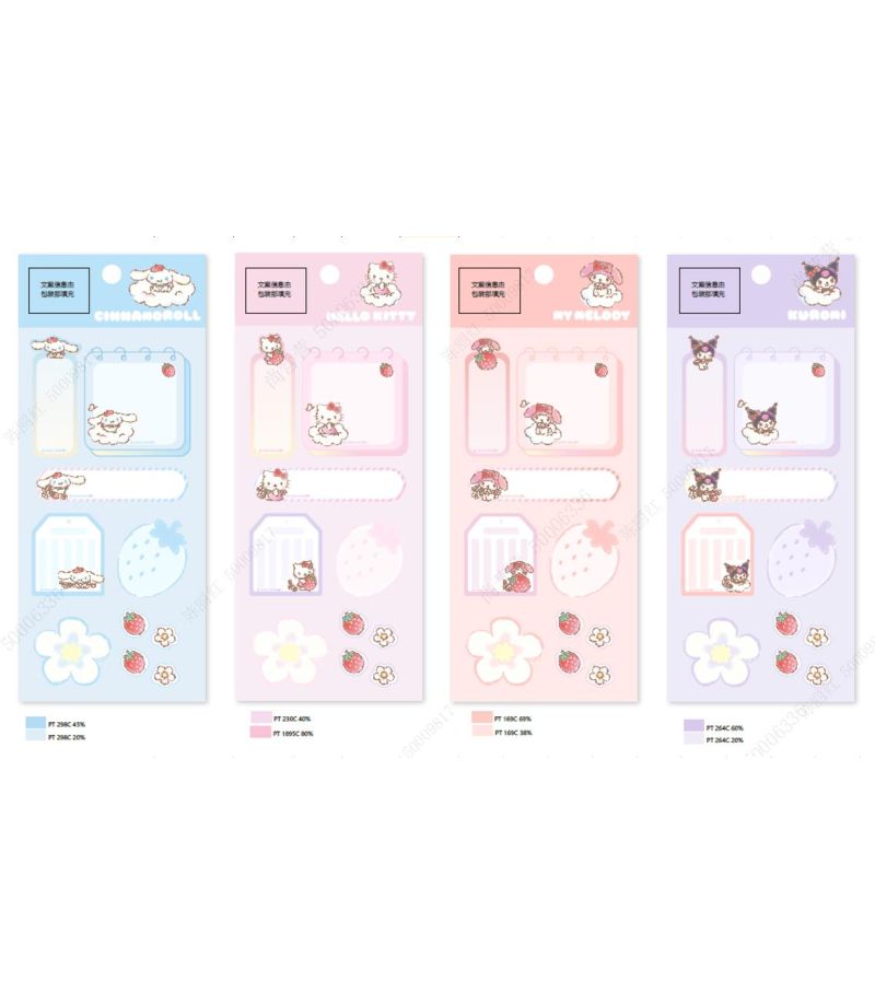 Sanrio Characters Strawberry Collection Note Stickers (Assorted Characters)