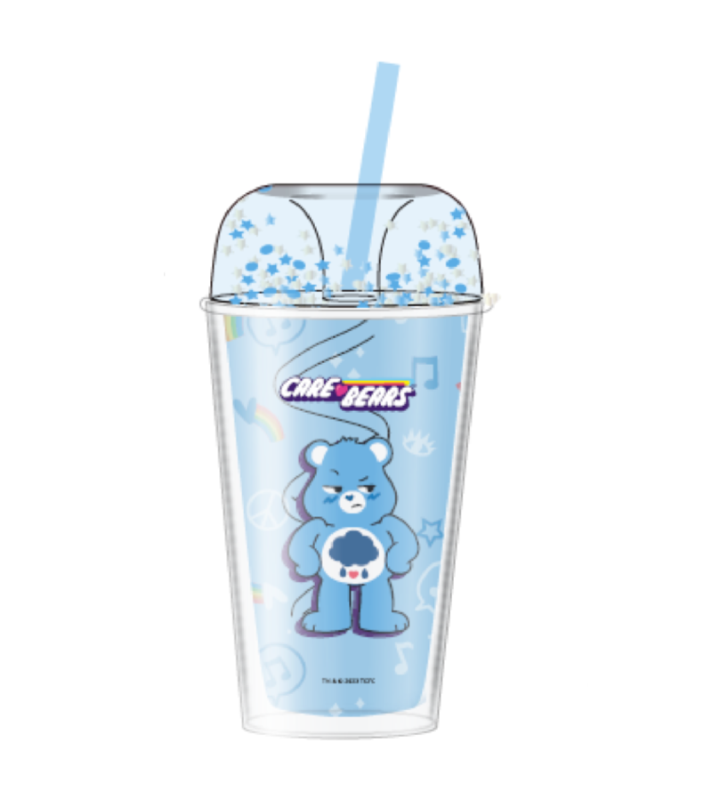 Care Bears Collection Double Wall Plastic Tumbler With Straw Blue
