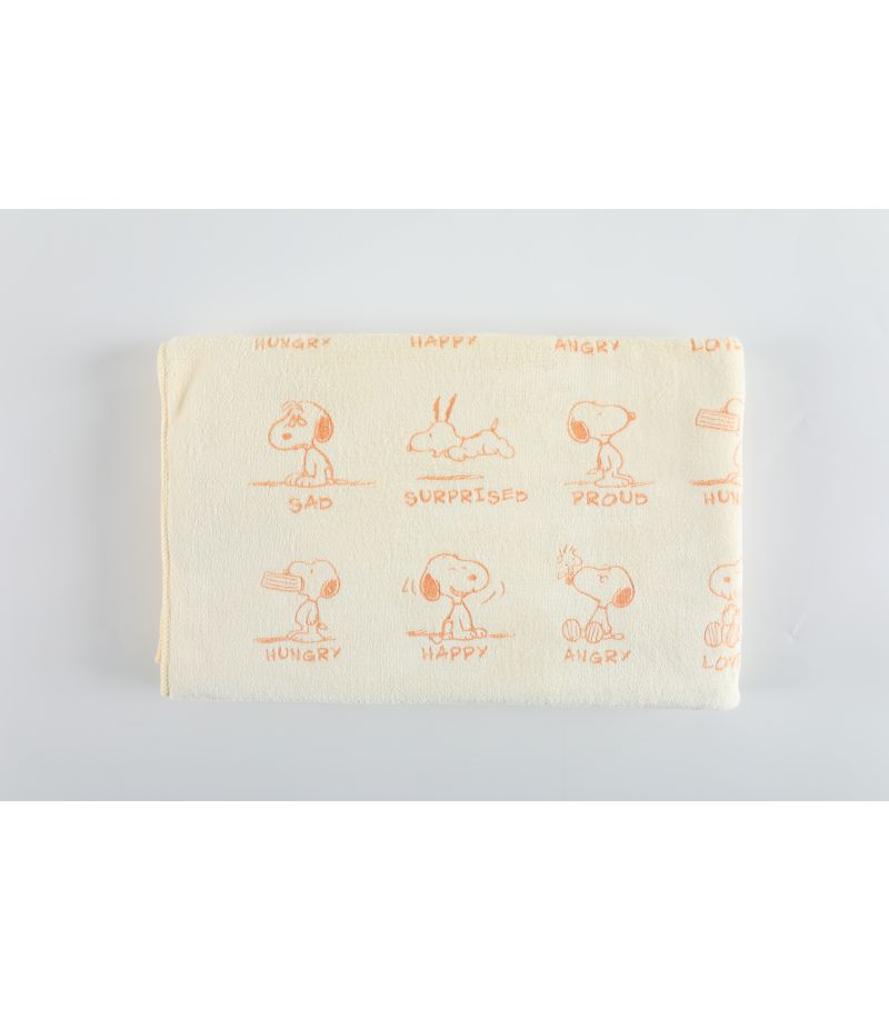 Snoopy Collection Beige Fine Fiber Bath Towel