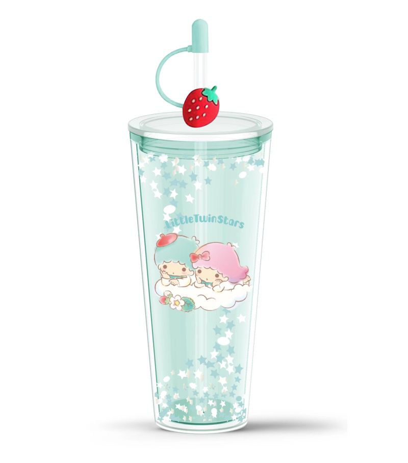 Sanrio Strawberry C Little Twin Stars Double Wall Tumbler & Straw 800ml