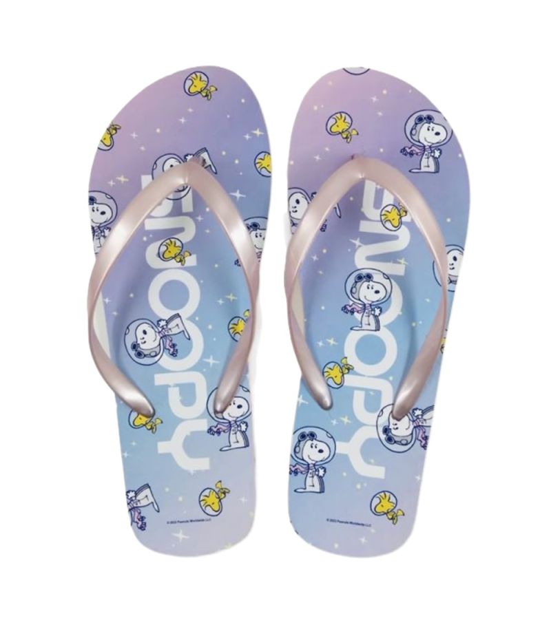 Snoopy the Little Space Explorer Pink Women's Flip Flops Size 39-40