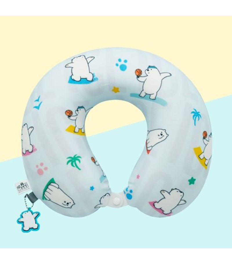 We Bare Bears Ice Bear Seaside Music Festival Neck Pillow 