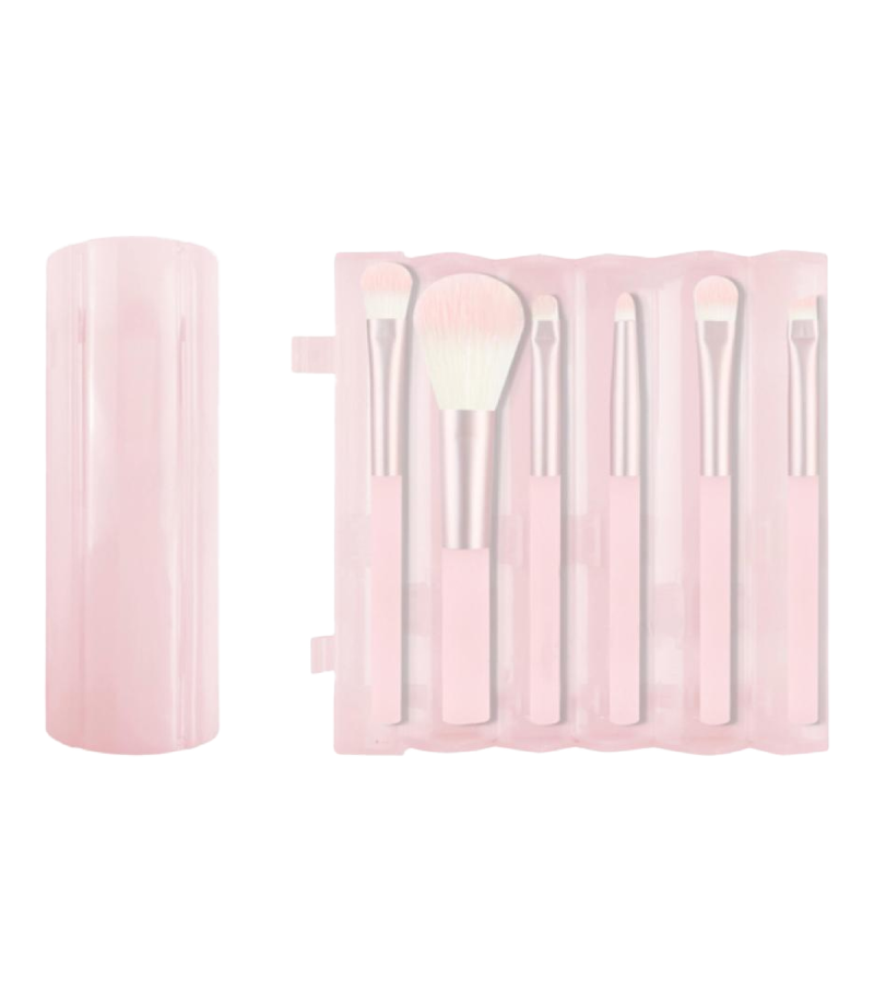 MINISO Portable Series Makeup Brush 6 Piece Set With Case