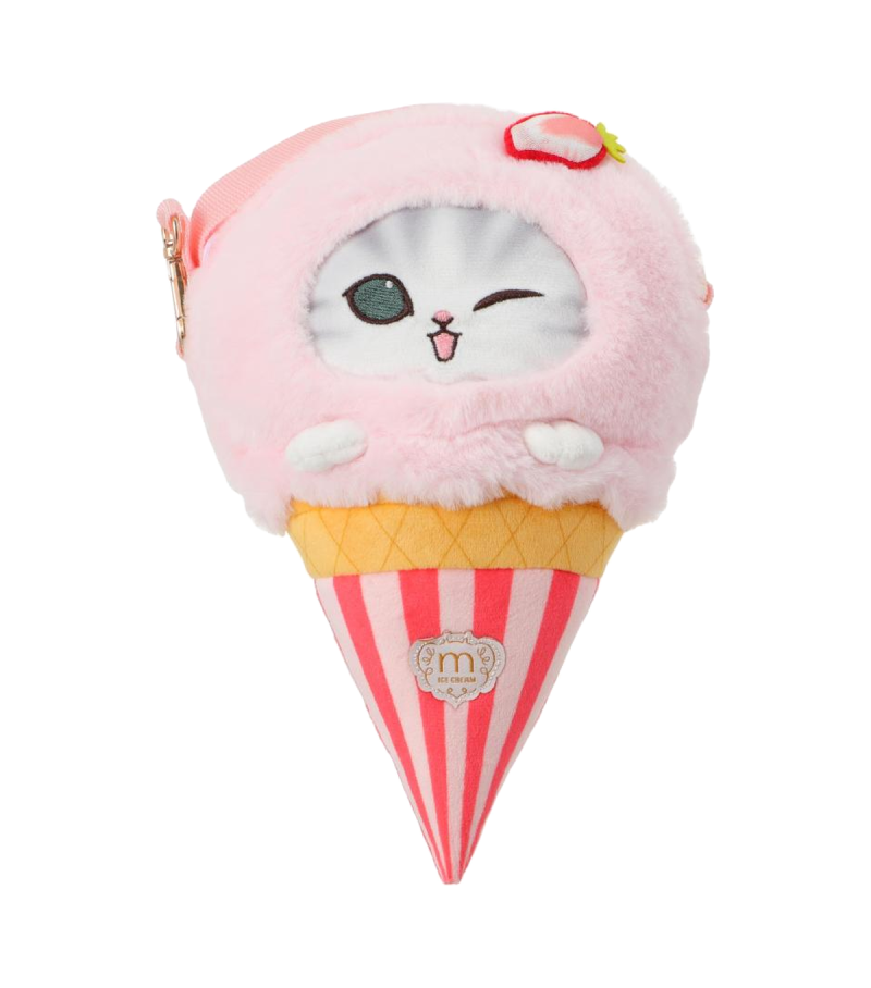 Mofusand Ice Cream Collection Pink Plush Crossbody Bag