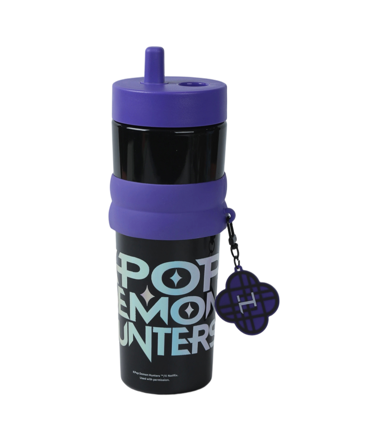 K-Pop Demon Hunters  Purple Water Bottle & Straw 1000ml