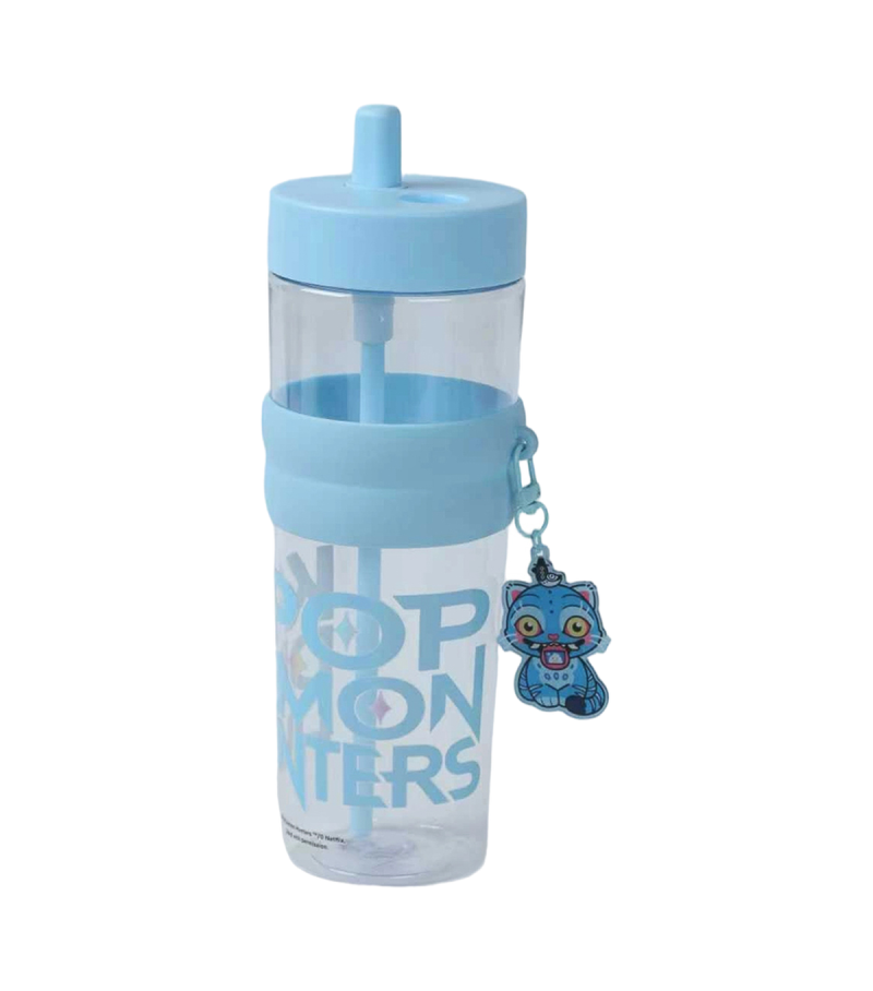 K-Pop Demon Hunters Blue Plastic Water Bottle & Straw 1000ml