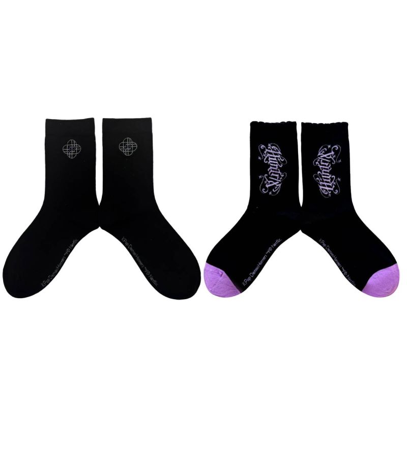 K-Pop Demon Hunters Black Crew Socks (Assorted Characters)