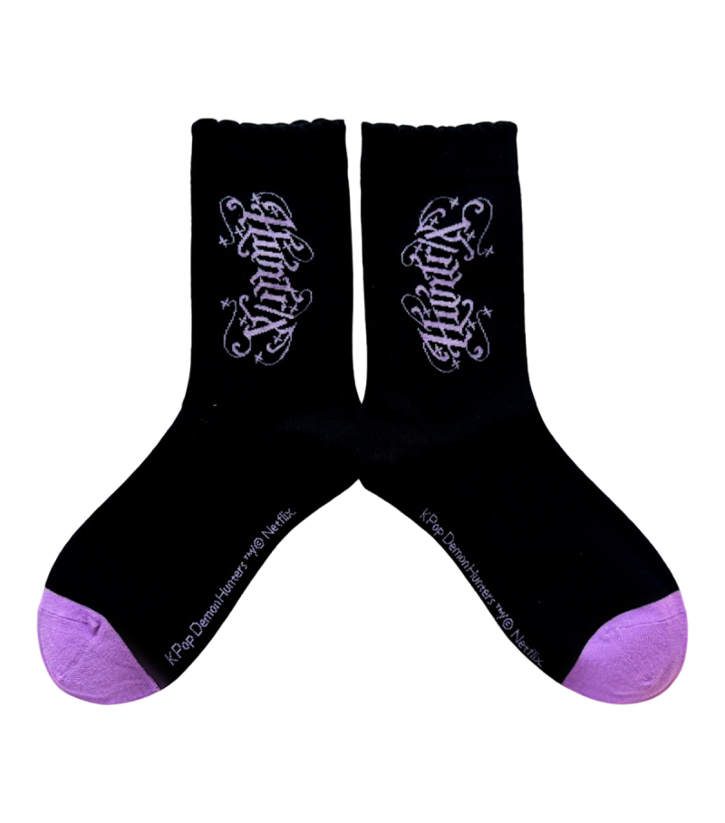 K-Pop Demon Hunters Black Crew Socks (Assorted Characters)