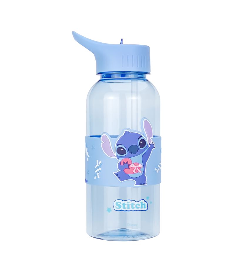 Disney Lilo & Stitch Collection Plastic Bottle with Straw and Sleeve 1000ml Stitch
