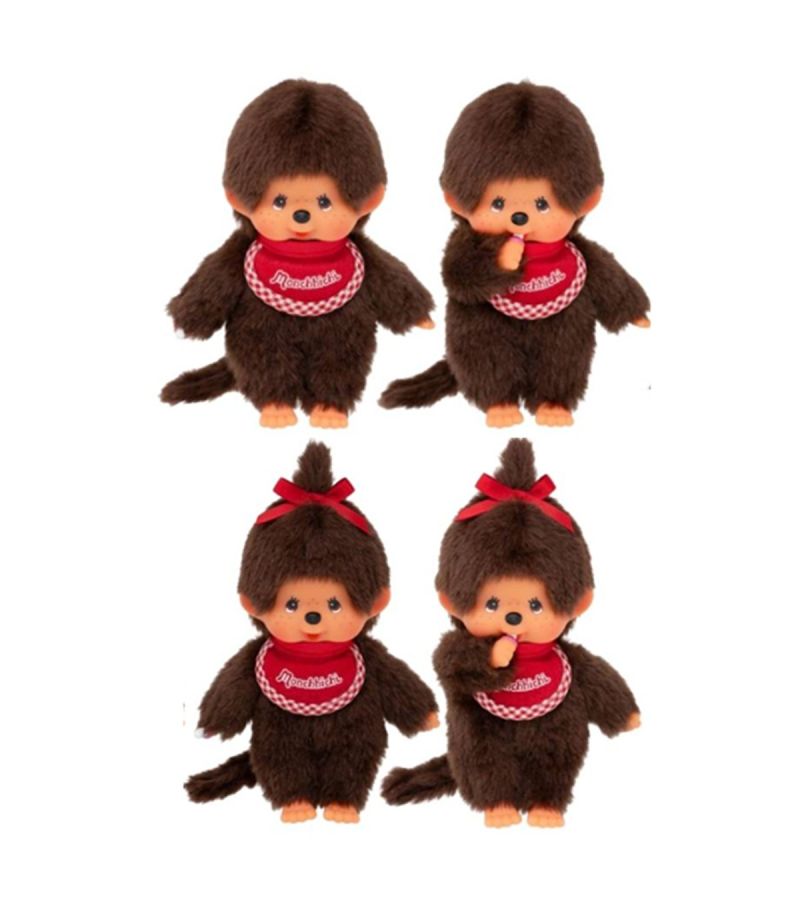 Bandai Monchhichi Beanie Boy & Girl 14cm Plush Soft Toy (Assorted Characters)
