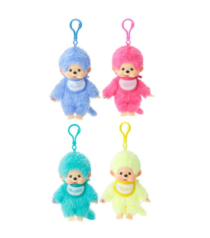 Bandai Monchhichi Lacie Satin Bib 14cm Plush Keychain (Assorted Characters)