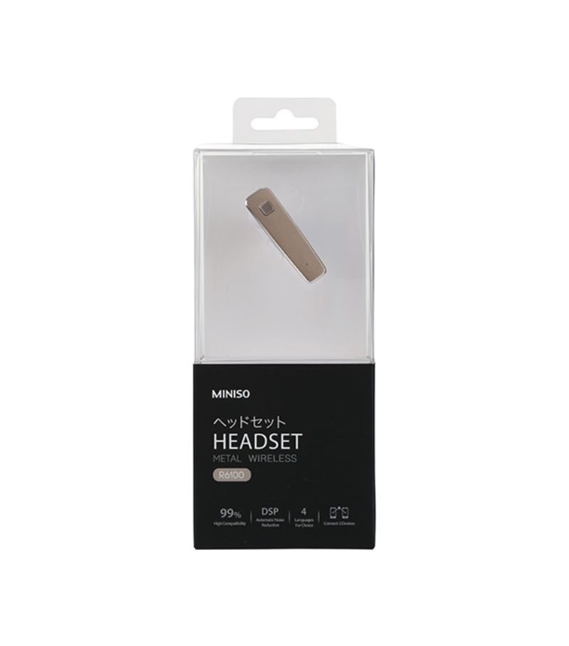 MINISO Gold Metal Bluetooth Headset R6100