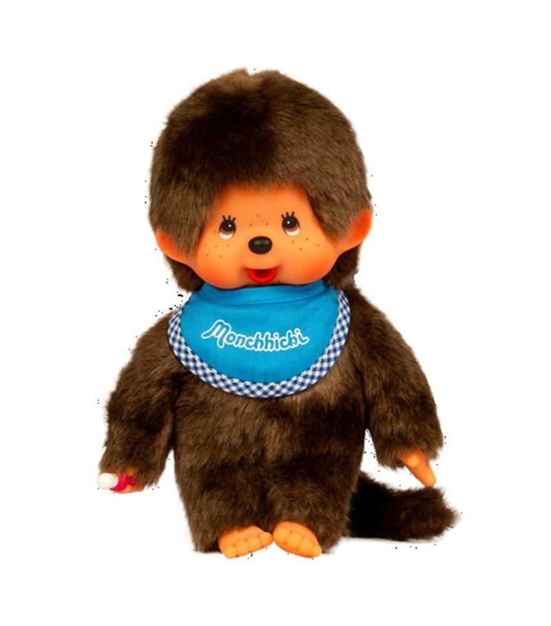 Bandai Monchhichi Classic Blue Bib Boy 16.5cm Plush Soft Toy