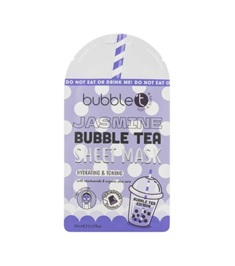 Bubble T Cosmetics Face Sheet Mask Jasmine With Aloe Vera & Niacina
