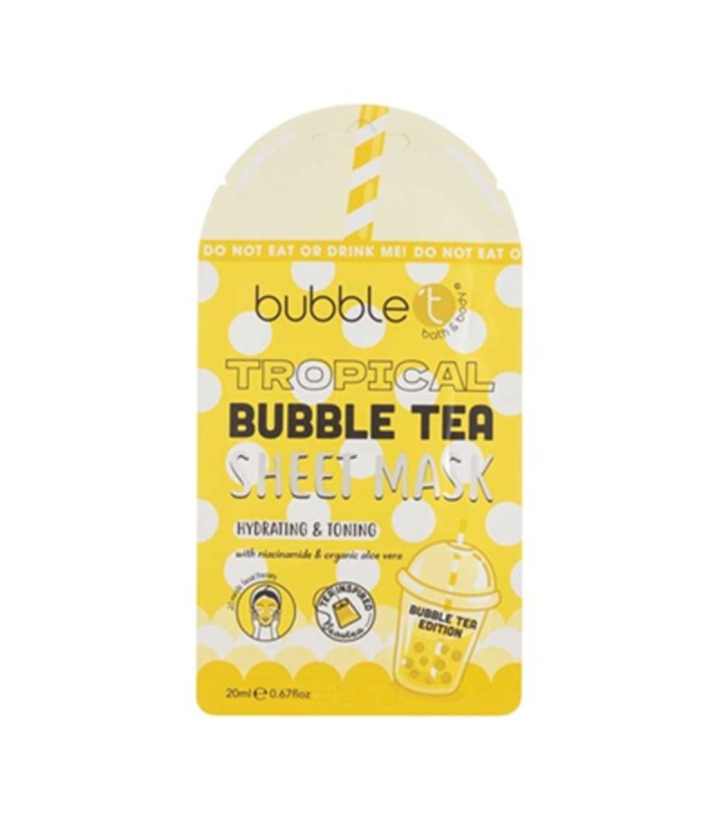 Bubble T Cosmetics Face Sheet Mask Tropical With Aloe Vera & Niacin