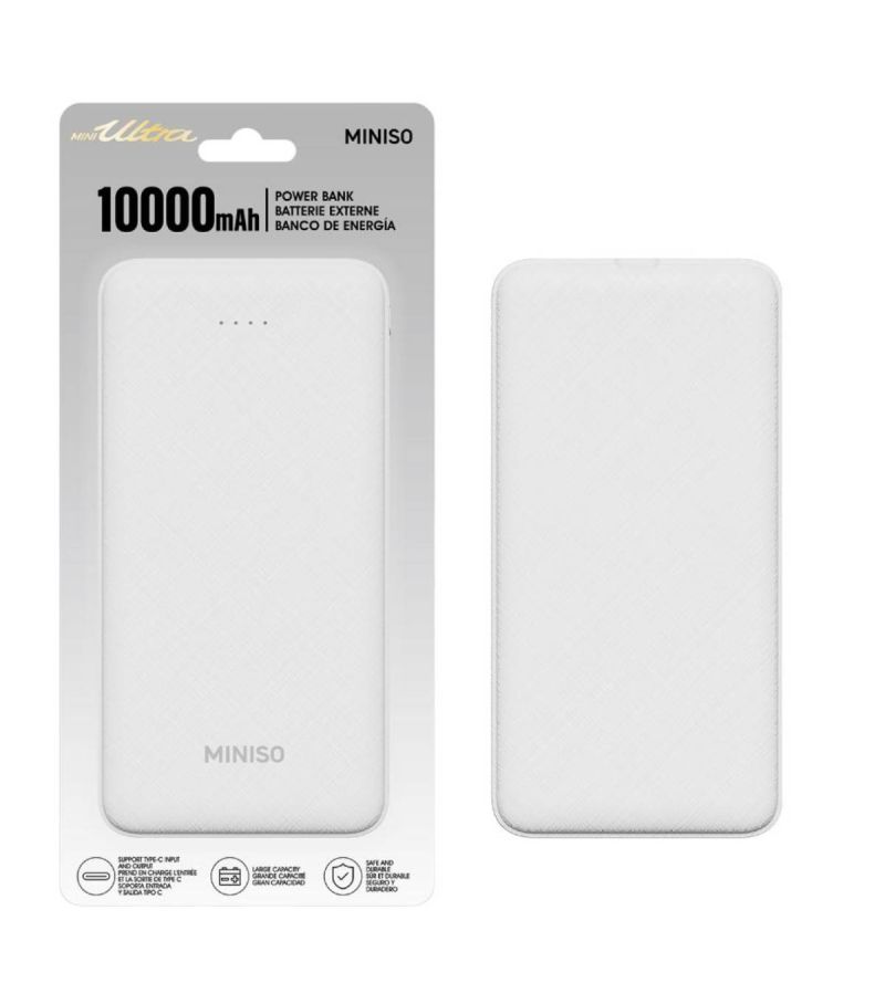 MINISO 10000mAh White Model C106 Power Bank 