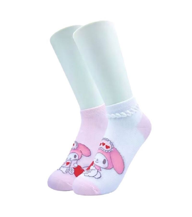 Sanrio My Melody Cherry Ankle Socks 2 Pairs UK Size 4.5-6.5