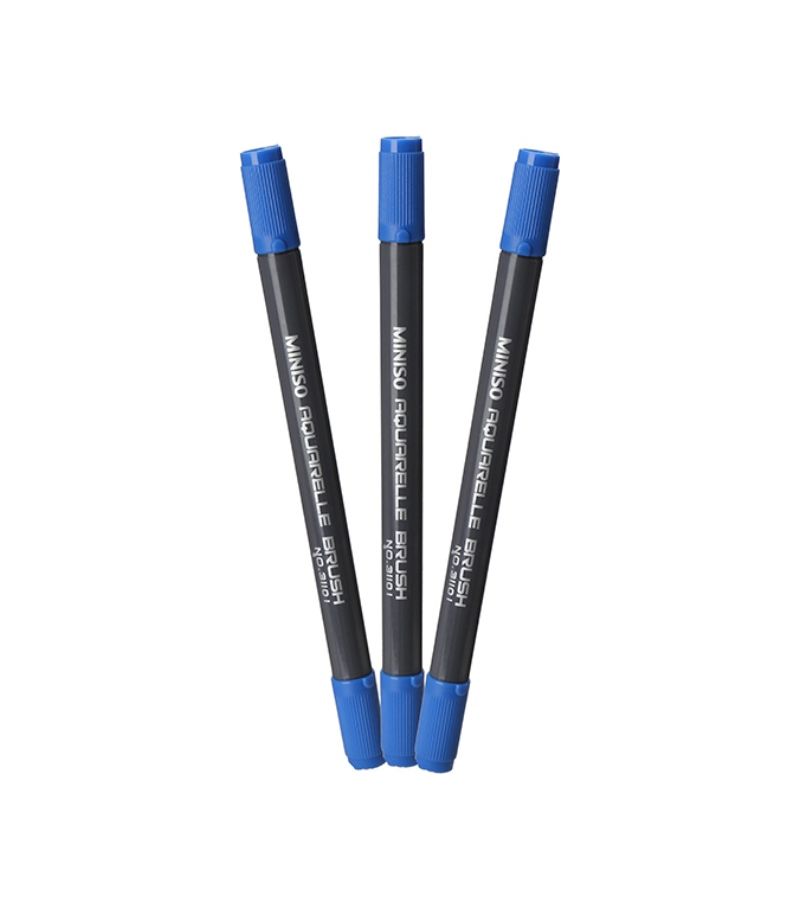 MINISO Water Soluble Double Headed Blue Colour Marker Pen