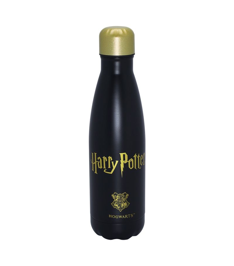 Harry Potter Hogwarts Black & Gold Insulated Water Bottle 500ml