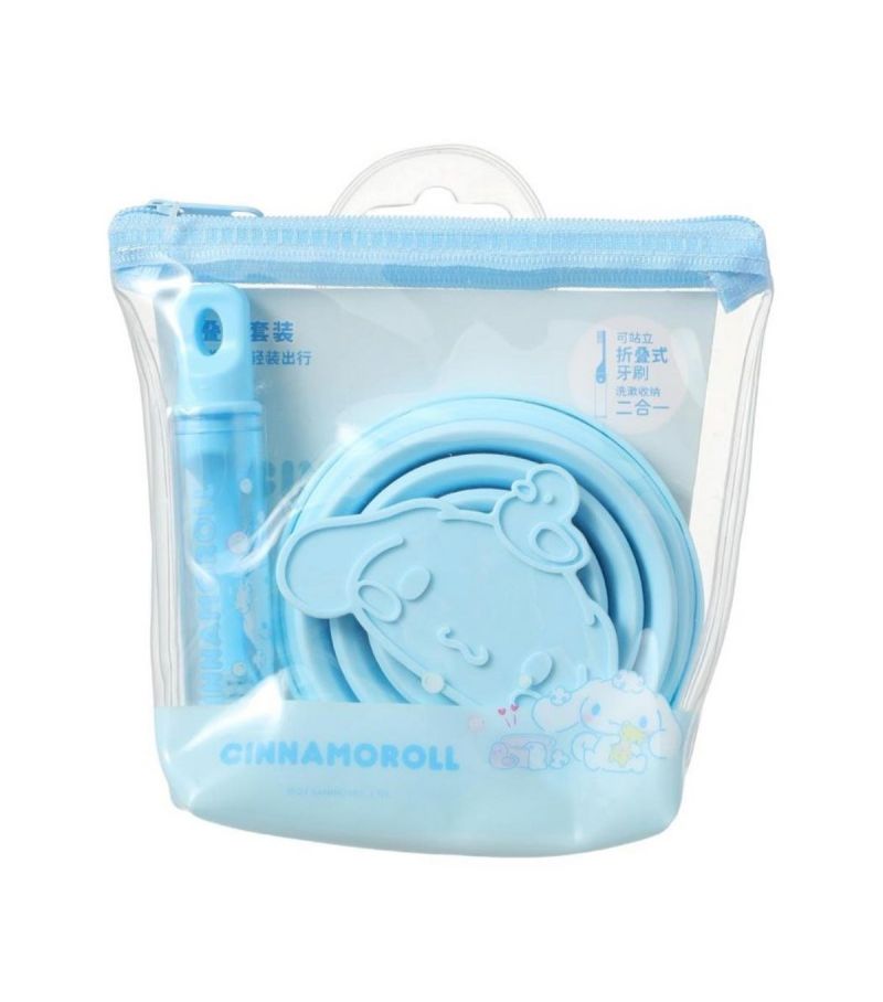 Sanrio Cinnamoroll Foldable Toothbrush & Bathroom Cup Set 